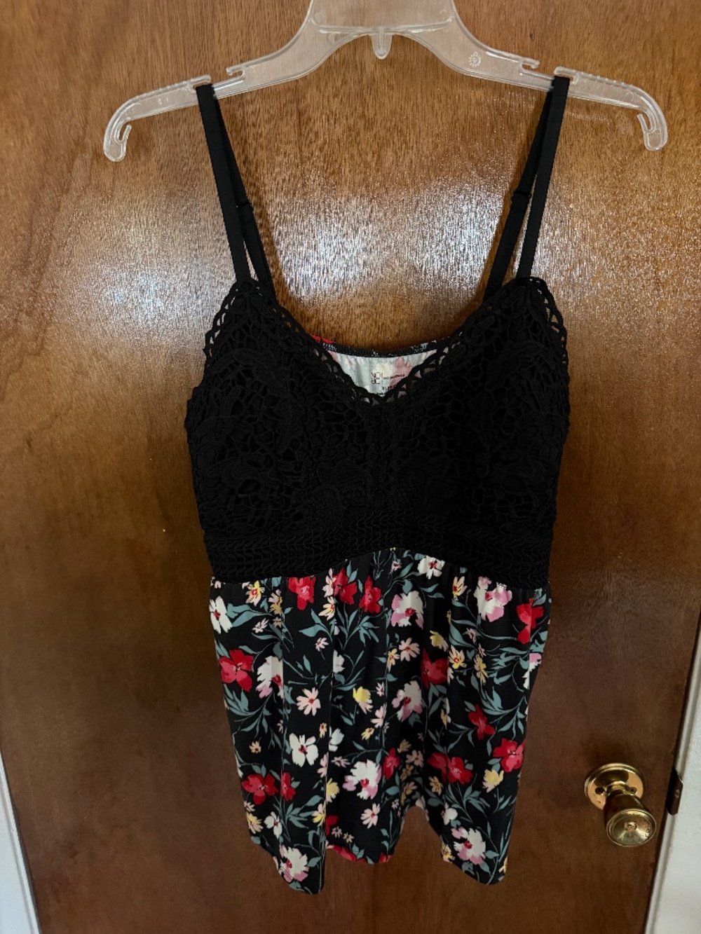 No Boundaries-Black Floral Tank Top